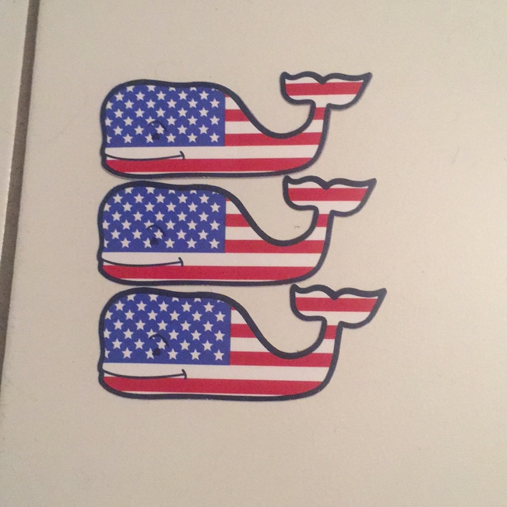 3 Red White and Blue Vineyard Vines Stickers